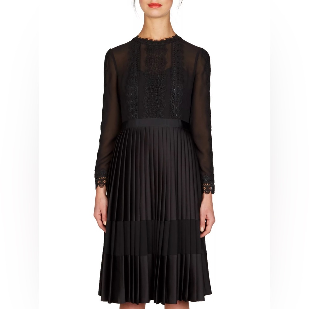 Ted Baker - Looez Lace Trim Pleated Midi Dress